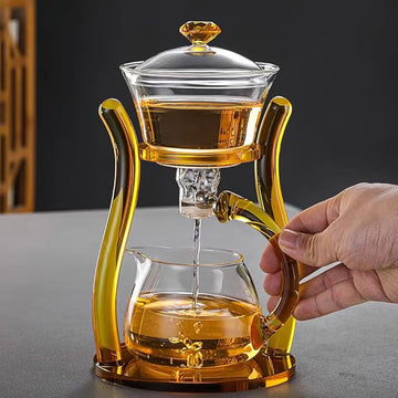 طقم شاي مقاوم، إبريق شاي زجاجي نصف أوتوماتيكي - Resistant Tea Set, Semi-Automatic Glass Teapot